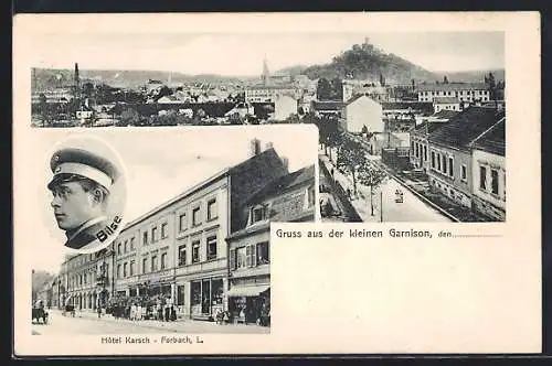 AK Forbach, Hotel Karsch, Teilansicht der Stadt