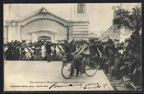 AK Nancy, Fêtes Cyclistes à l`Exposition 1909