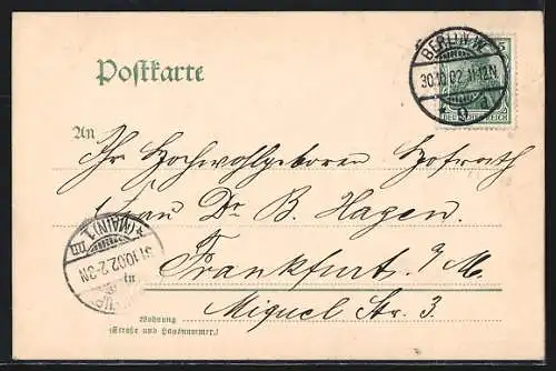 Papierkunst-AK Berlin, Blume mit roten Blüten