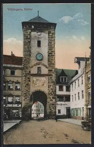 AK Villingen / Schwarzwald, Riettor und Tor-Brauerei
