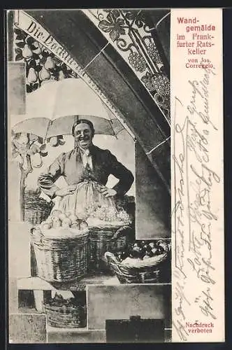 AK Frankfurt am Main, Wandgemälde im Frankfurter Ratskeller von Jos. Correggio