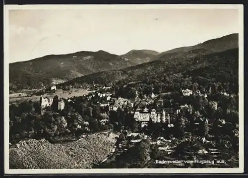 AK Badenweiler, Ortsansicht vom Flugzeug aus