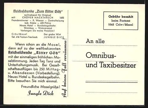 AK Kröv, Reichsschenke Zum Ritter Götz mit eigenem Weinbau