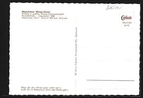 AK Mayschoss /Ahr, Mayschosser Weinkeller, Innenansichten der Fässer