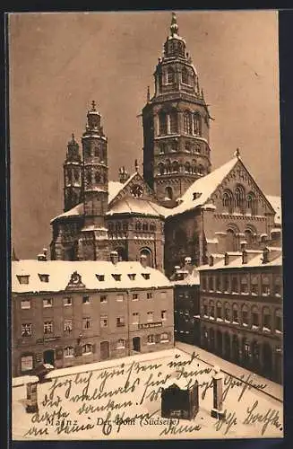 AK Mainz, Südseite vom Dom