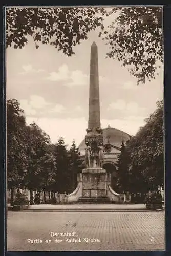 AK Darmstadt, Partie an der Kathol. Kirche