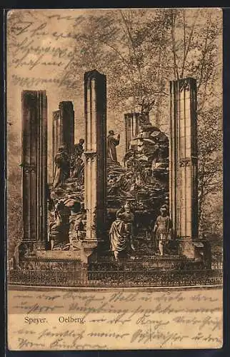 AK Speyer, Denkmal auf dem Oelberg