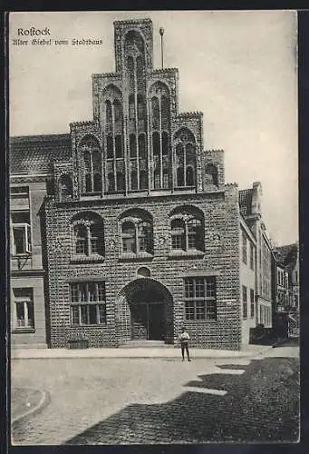 AK Rostock, Alter Giebel vom Stadthaus