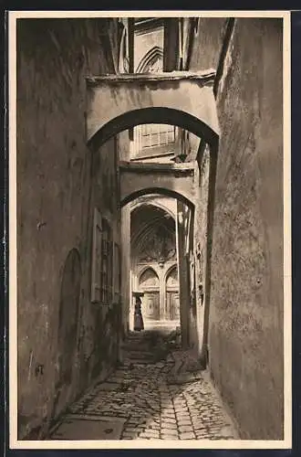 AK Dinkelsbühl, Gasse bei St. Georg