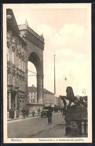 AK München, Feldherrnhalle v. d. Residenzstrasse gesehen