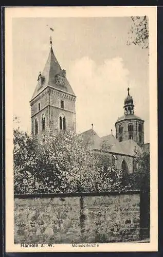 AK Hameln a. W., Blick auf die Münsterkirche