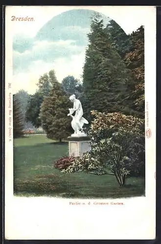 AK Dresden, Partie a. d. Grossen Garten