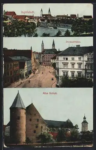 AK Ingolstadt, Donaustrasse, Altes Schloss