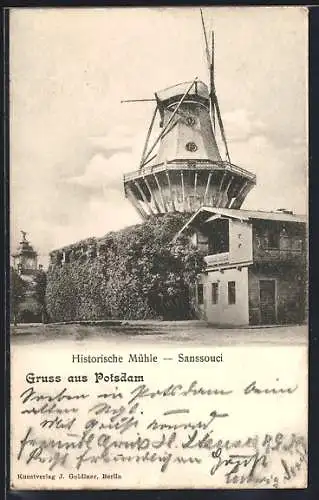 AK Potsdam, Historische Mühle, Sanssouci
