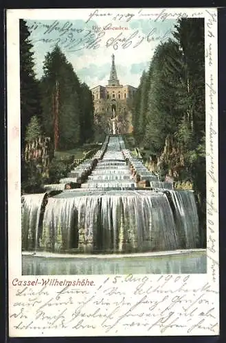 AK Kassel-Wilhelmshöhe, Blick auf die Cascaden