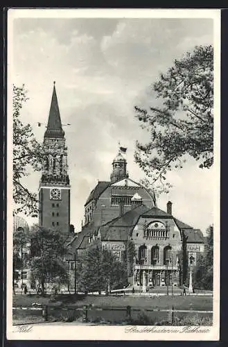 AK Kiel, Stadttheater u. Rathaus