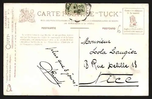 Künstler-AK Cap Martin, Vue du Cap Martin et de l`Hôtel