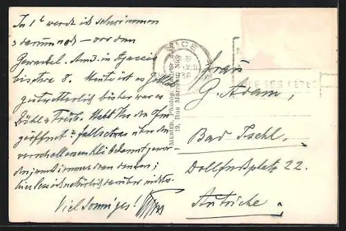 AK Antibes, Chapelle Notre-Dame de la Garde sous les arbres ombragés