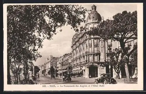 AK Nice, La Promenade des Anglais et l`Hôtel Ruhl