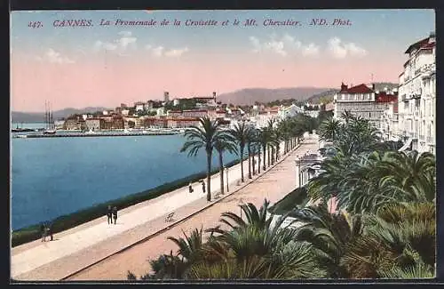 AK Cannes, La Promenade de la Croisette et le Mt. Chevalier