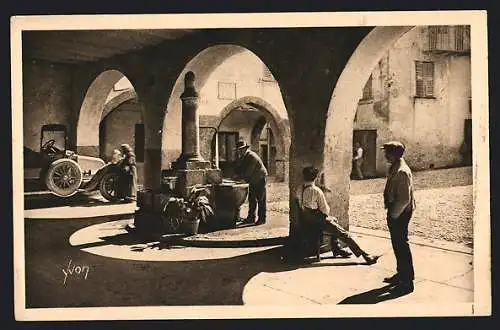 AK Sospel, Arcades et vieille Fontaine