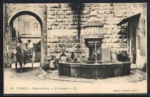 AK Vence, Place du Peyra, La Fontaine