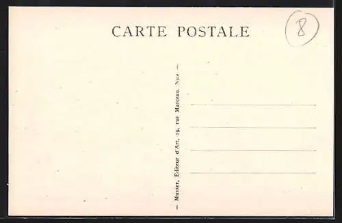 AK Vence, Portique de l`ancien Évêché avec charrette à âne et passants