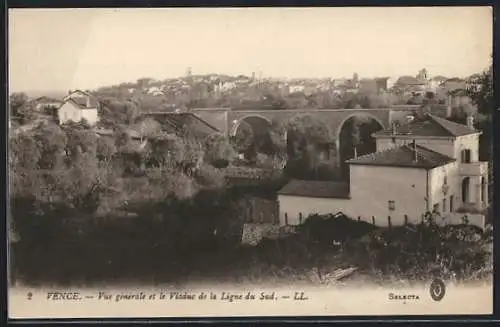 AK Vence, Vue générale et le Viaduc de la Ligne du Sud