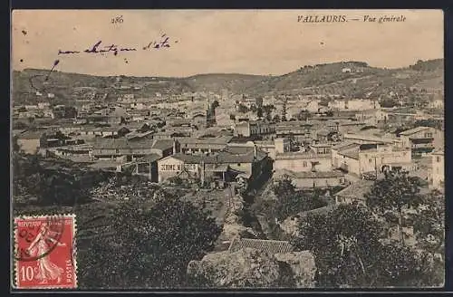 AK Vallauris, Vue générale du village en été