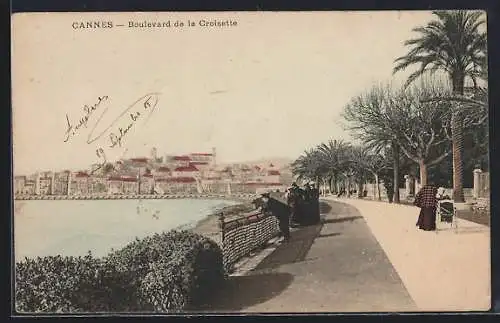 AK Cannes, Promenade sur le Boulevard de la Croisette