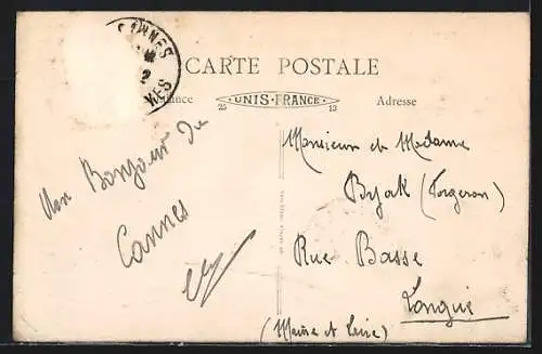 AK Cannes, Vue Générale de la plage et des palmiers sur la Côte d`Azur