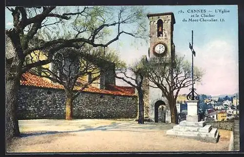AK Cannes, L`Église et le Clocher du Mont-Chevalier