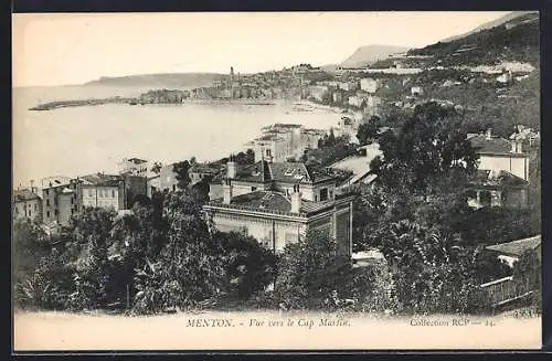 AK Menton, Vue vers le Cap Martin