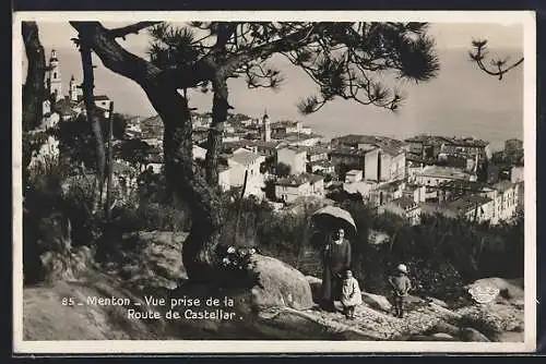 AK Menton, Vue prise de la Route de Castellar