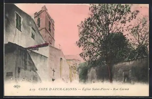 AK Cagnes-sur-Mer, Église Saint-Pierre, Rue Carnot