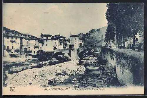 AK Sospel, La Bévéra et le Vieux Pont
