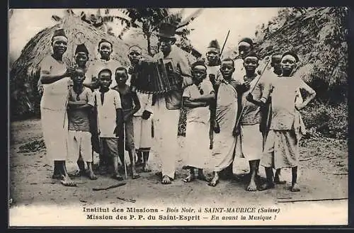 AK Mission des P. P. du Saint-Esprit, Afrikaner mit Akkordeon