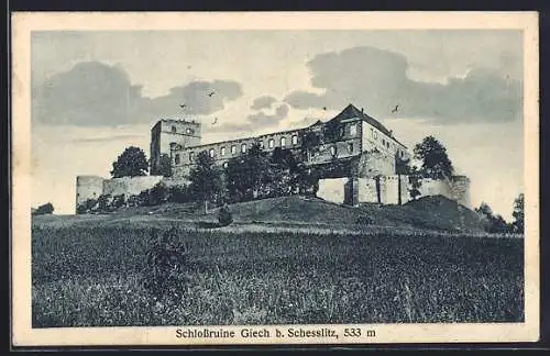 AK Giech b. Schesslitz, Blick auf die Schlossruine