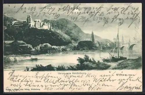 AK Heidelberg, Totale mit Schloss