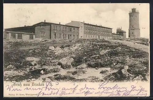 AK Brocken, Blick aufs Brocken-Hôtel