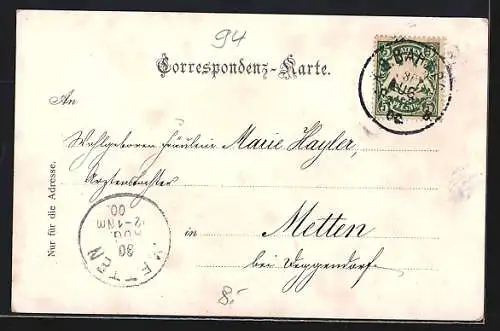 AK Vornbach am Inn, Kloster und Kirche vom Wasser aus