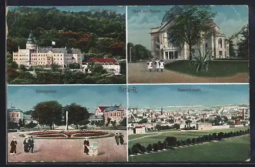 AK Gera, Schloss Osterstein, Gesamtansicht, Hof-Theater