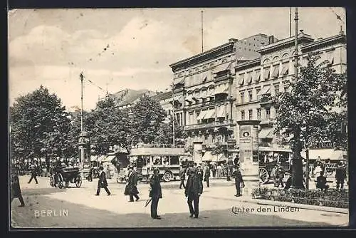 AK Berlin, Unter den Linden, Strassenpartie