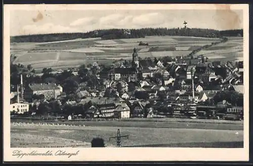 AK Dippoldiswalde /Osterzgeb., Ortsansicht mit Kirche