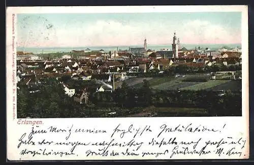 AK Erlangen, Totalansicht mit Kirche