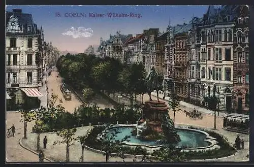 AK Köln-Neustadt, Strassenbahn am Kaiser Wilhelm-Ring