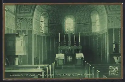 AK Westerland /Sylt, Innenansicht evangelische Kirche