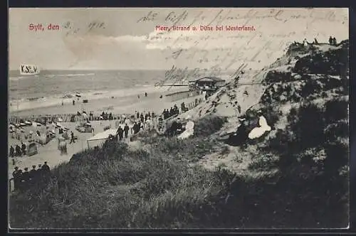 AK Westerland /Sylt, Meer, Strand und Düne