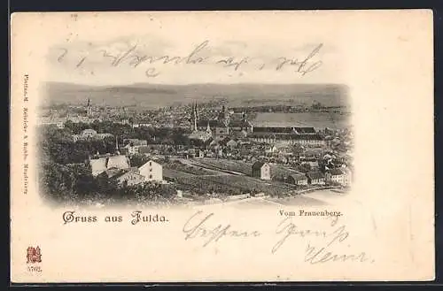 AK Fulda, Ortsansicht vom Frauenberg