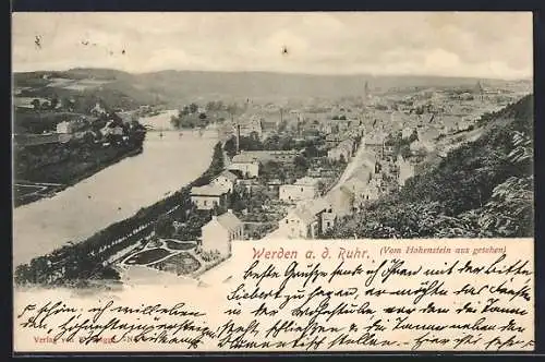AK Werden a.d. Ruhr, Gesamtansicht mit Fluss